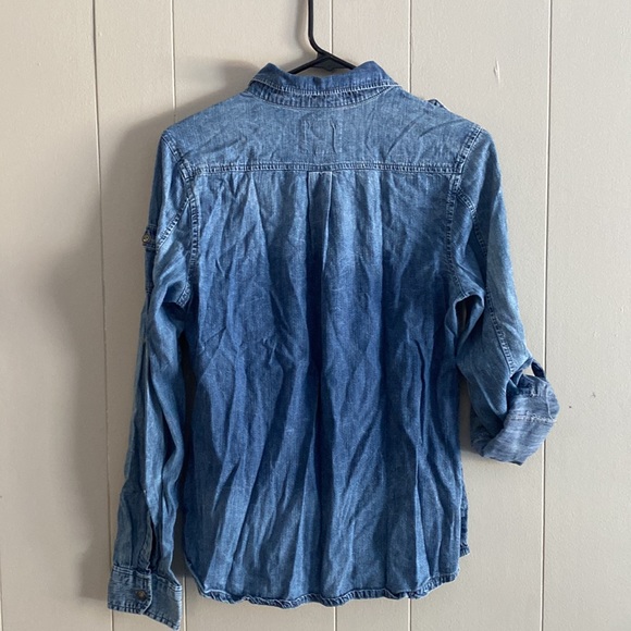 Forever 21 denim button up shirt size L - Picture 8 of 9